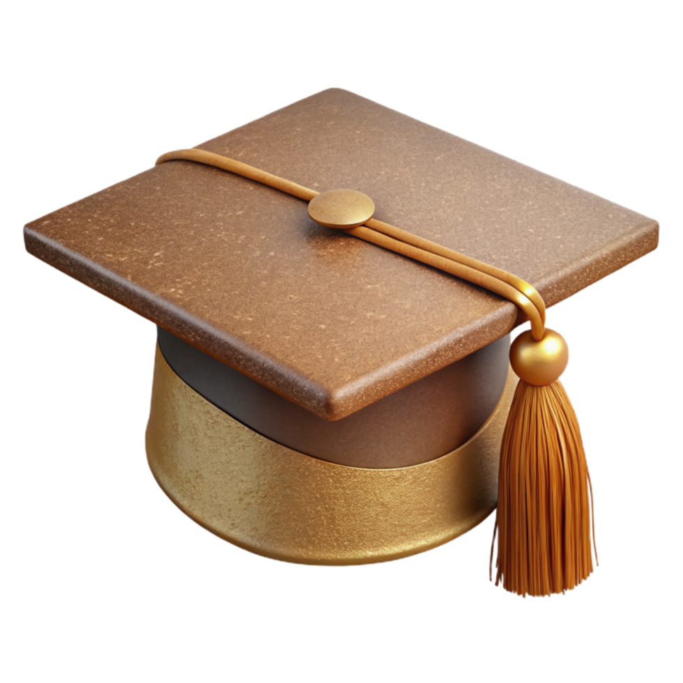 vibrant modern Graduation Cap with Tassel Front View Transparent detailed png