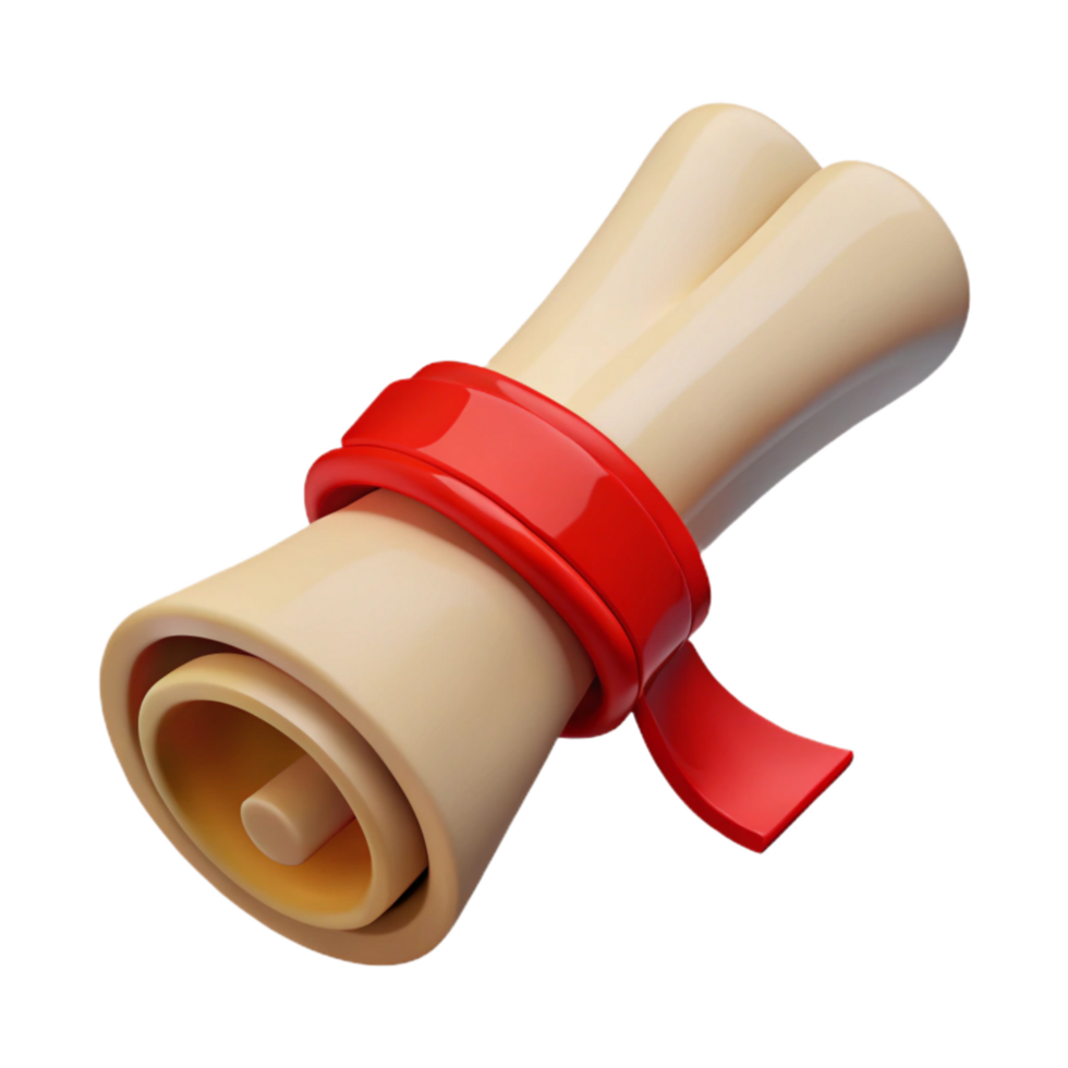 extraordinary abstract Graduation Scroll with Red Ribbon Cutout exclusive png