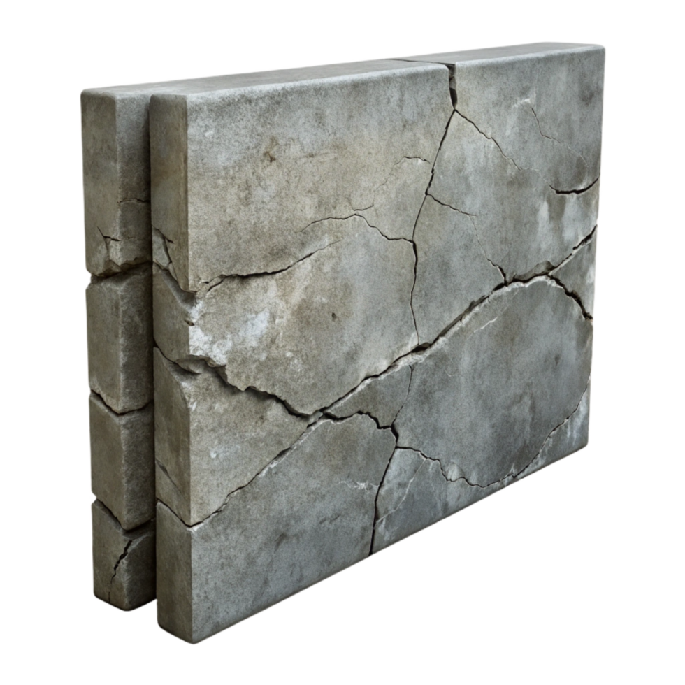 vibrant creative Gray Concrete Wall Isolated with Realistic Cracks original png