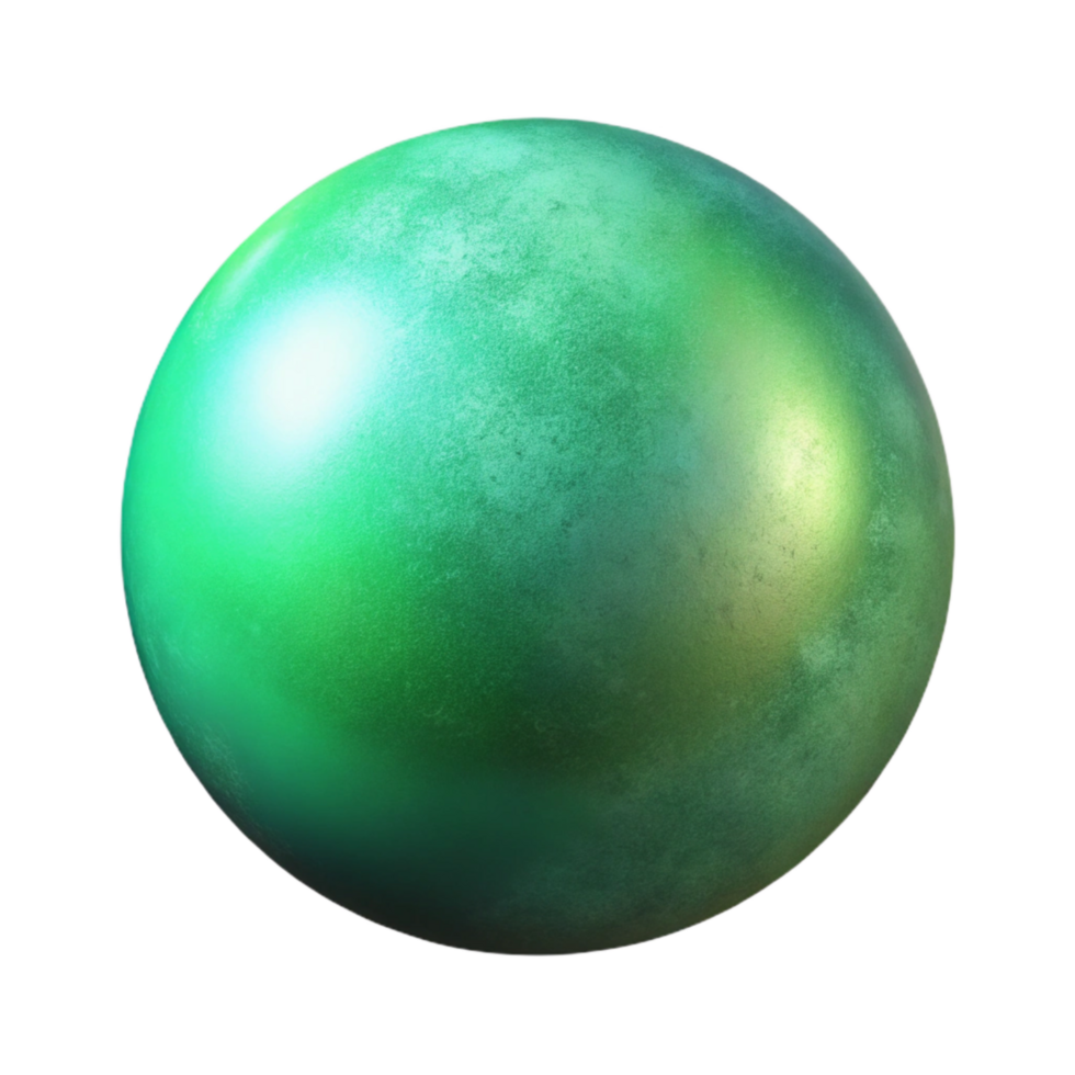 vibrant traditional Green Gradient Orb Isolated Element with Soft Glow detailed png