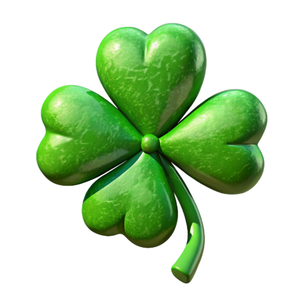extraordinary creative Green Shamrock Isolated on Transparent Background 4K png