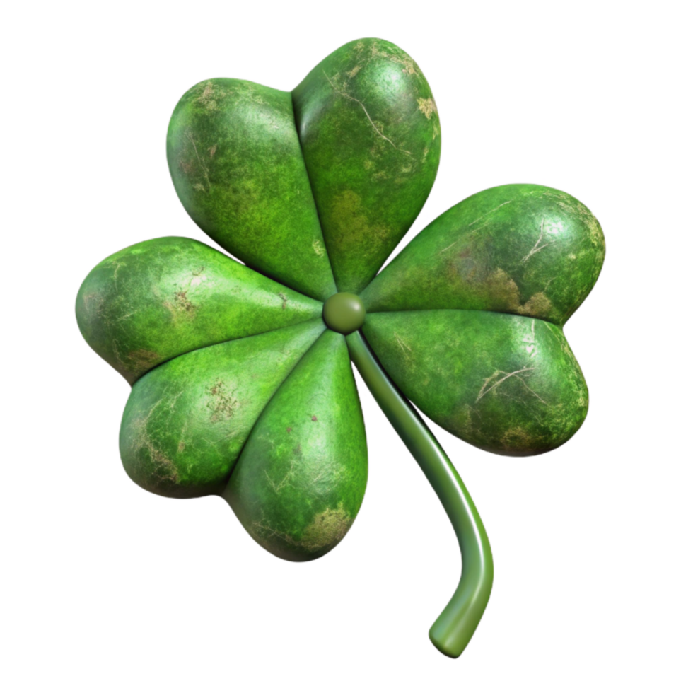 magnificent vintage Green St Patricks Day Clover Isolated with Four Leaves authentic png