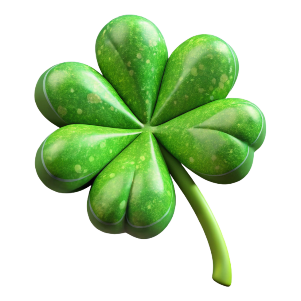 vibrant creative Green St Patricks Day Clover Isolated with Four Leaves high resolution png