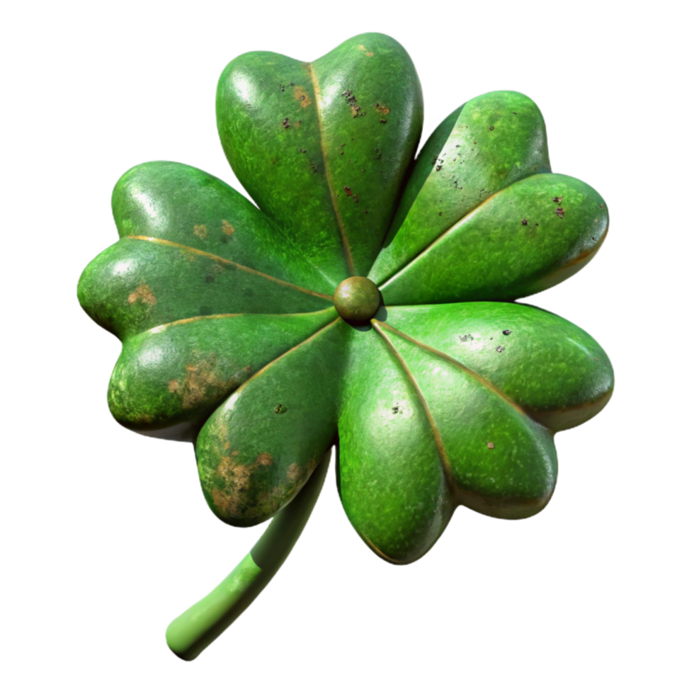 vibrant artistic Green St Patricks Day Clover Isolated with Four Leaves 4K png