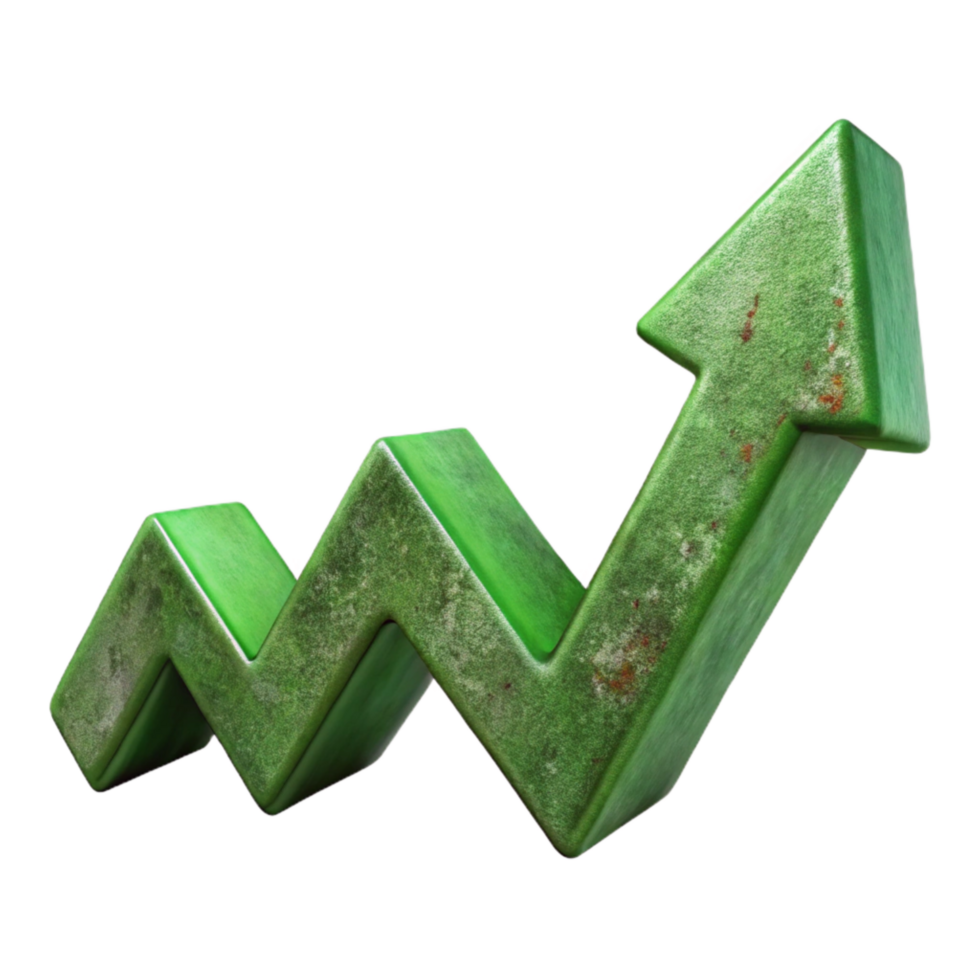wonderful modern Green Upward Trending Graph Cutout exclusive png