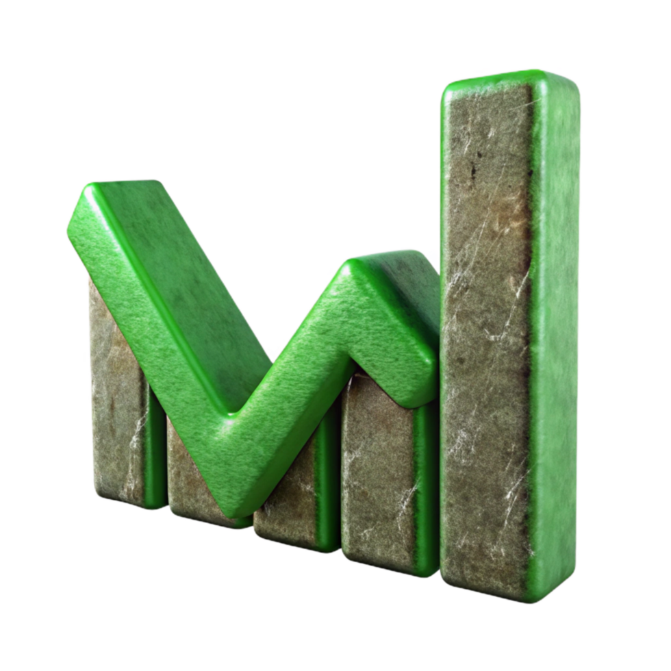 beautiful creative Green Upward Trending Graph Cutout high quality png