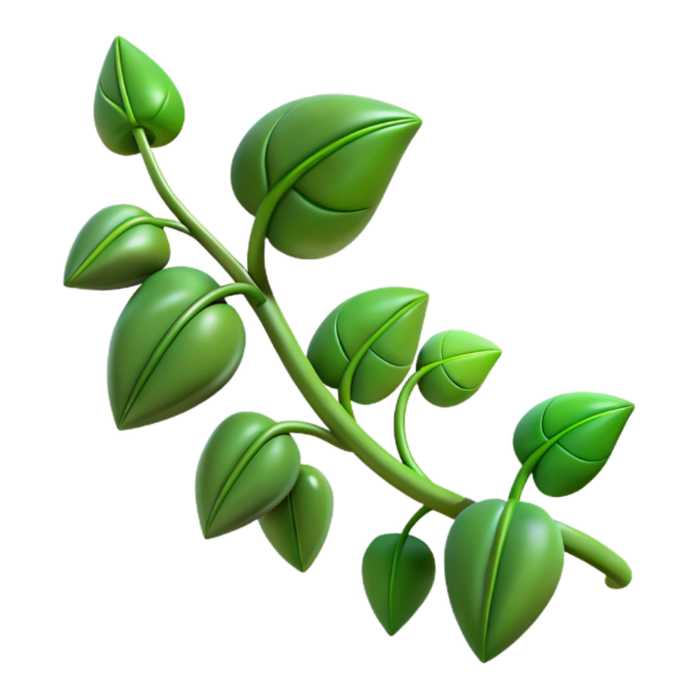vibrant abstract Green Vine with Leaves Cutout exclusive png