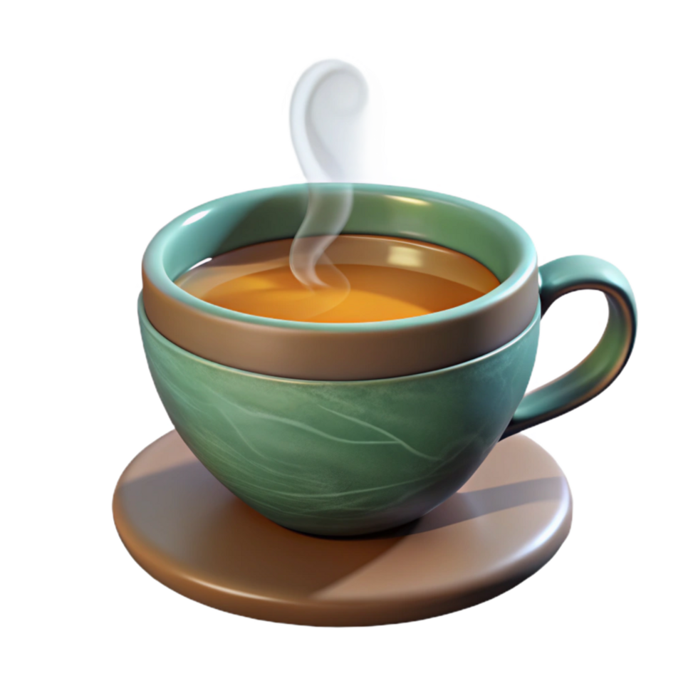 elegant artistic Herbal Tea Cup Isolated on Transparent Background with Steam professional png
