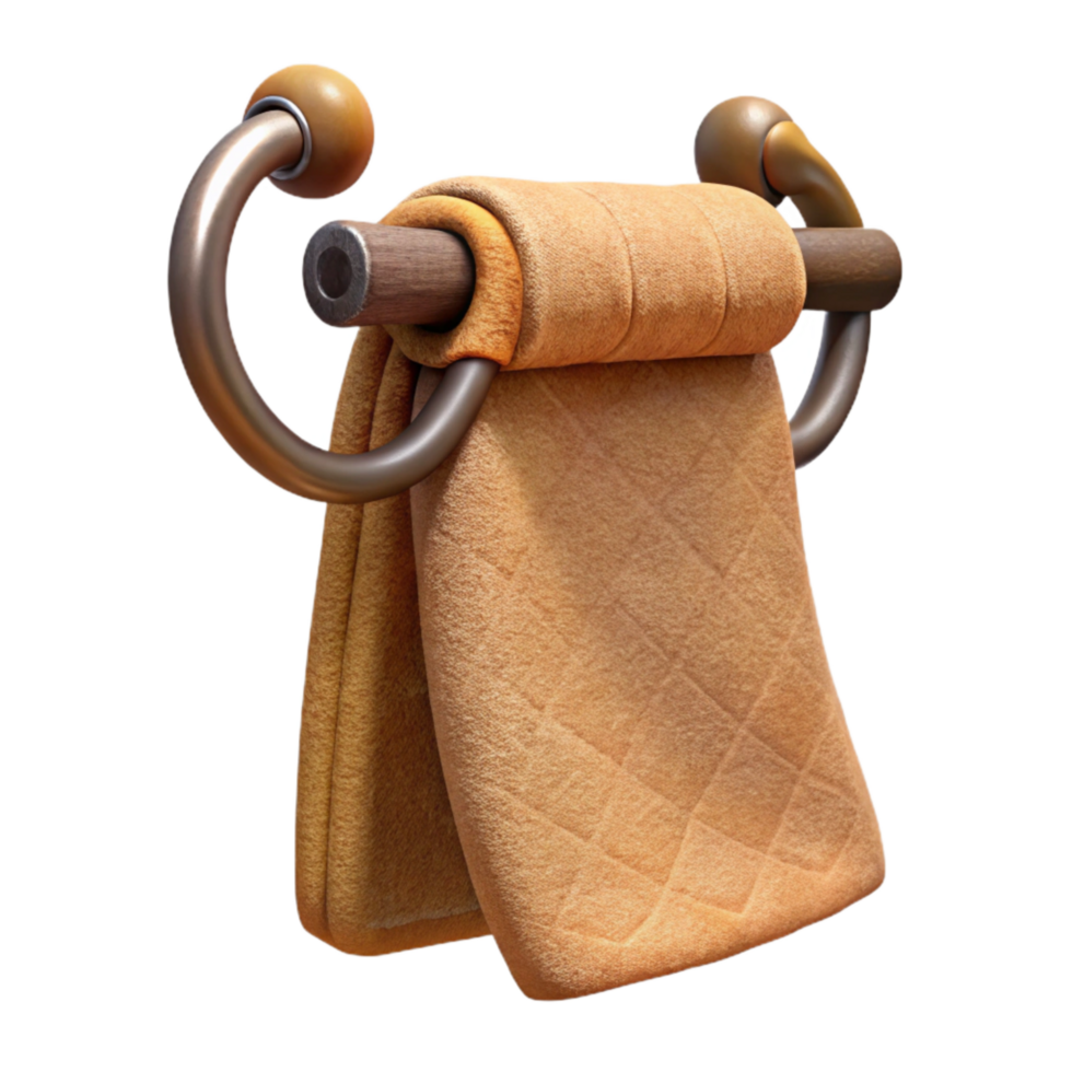 impressive rustic Hand Towel with Hanging Loop Isolated high quality png
