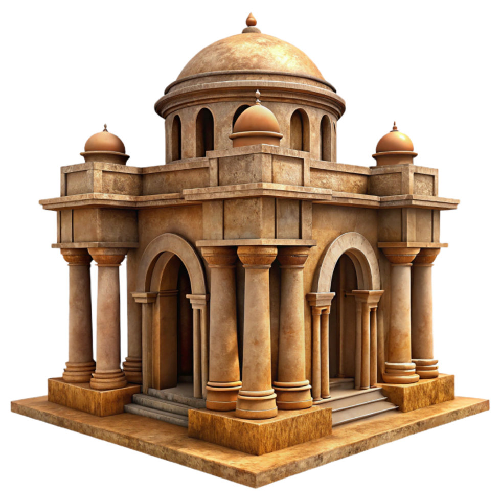 stunning minimalist Historical Landmark with Ancient Architecture Isolated authentic png