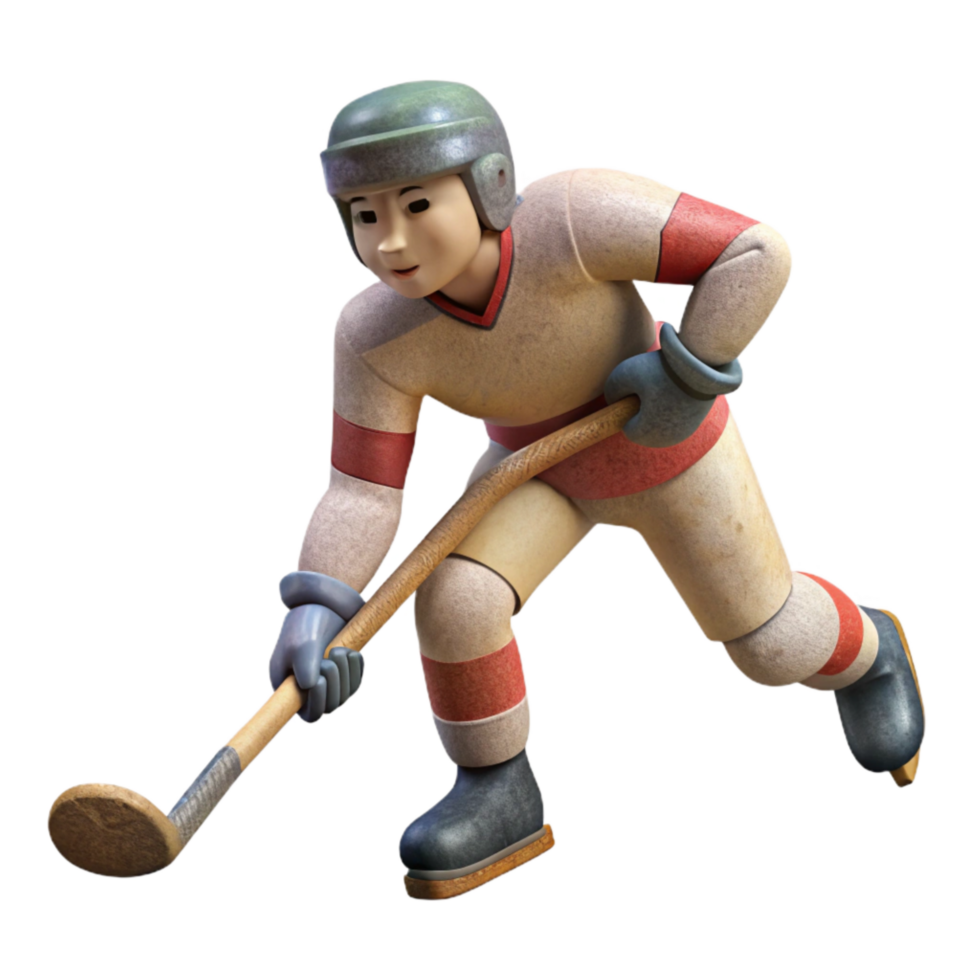 stunning creative Hockey Player Stickhandling Puck Isolated Element authentic png