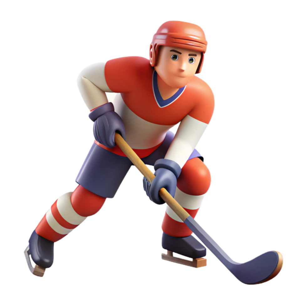 vibrant creative Hockey Player Stickhandling Puck Isolated Element high resolution png