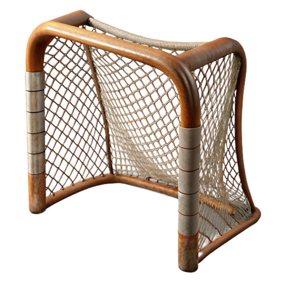 serene minimalist Hockey Goal Net Close Up Isolated Element authentic png