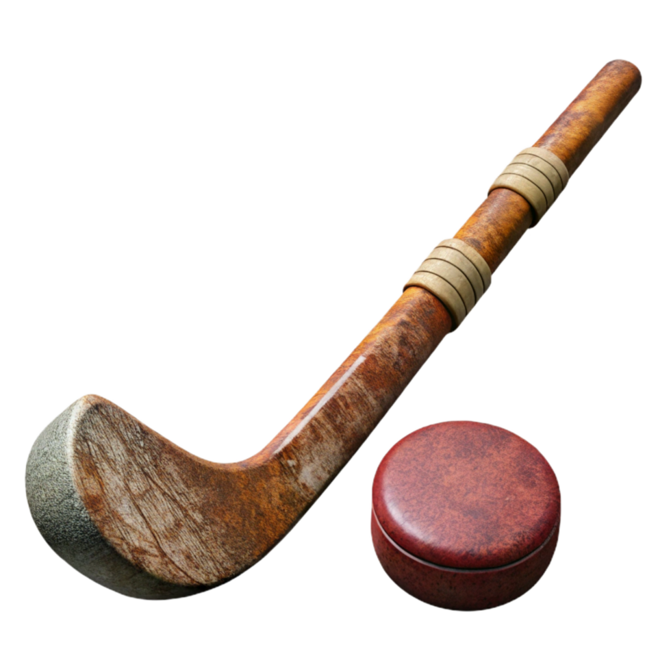 dramatic modern Hockey Stick and Puck Isolated Element professional png