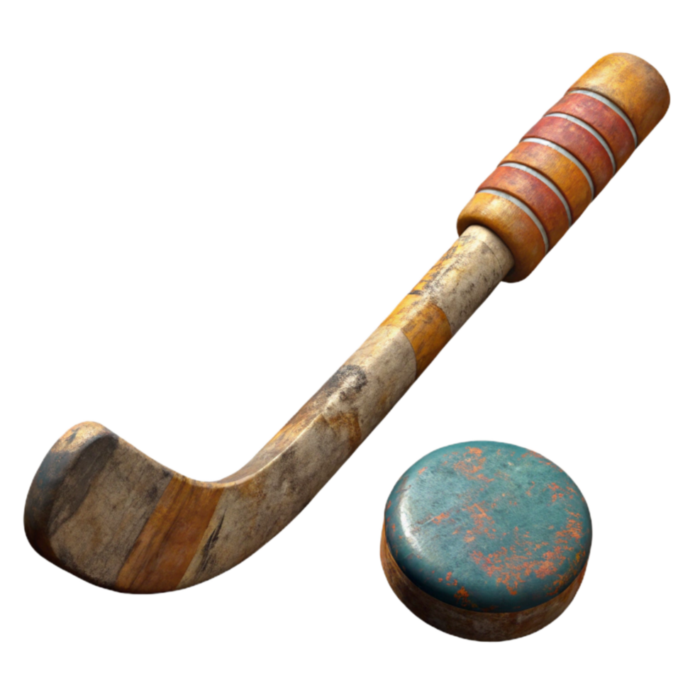 vibrant abstract Hockey Stick and Puck Isolated Element exclusive png