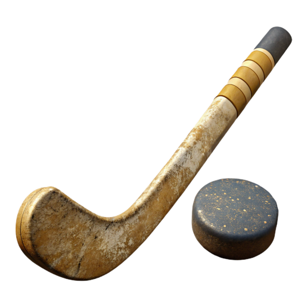 extraordinary classic Hockey Stick and Puck Isolated Element high quality png