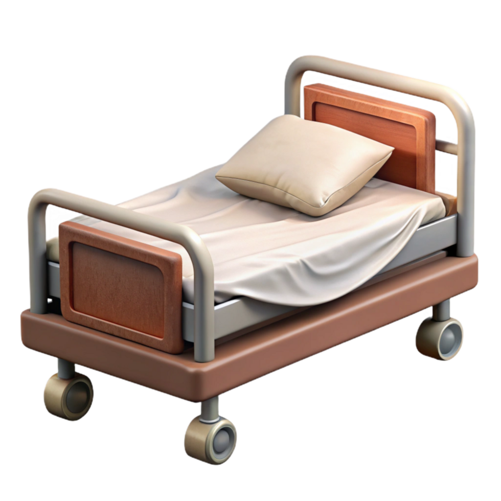 stunning artistic Hospital Bed Empty Isolated Element with White Sheets professional png