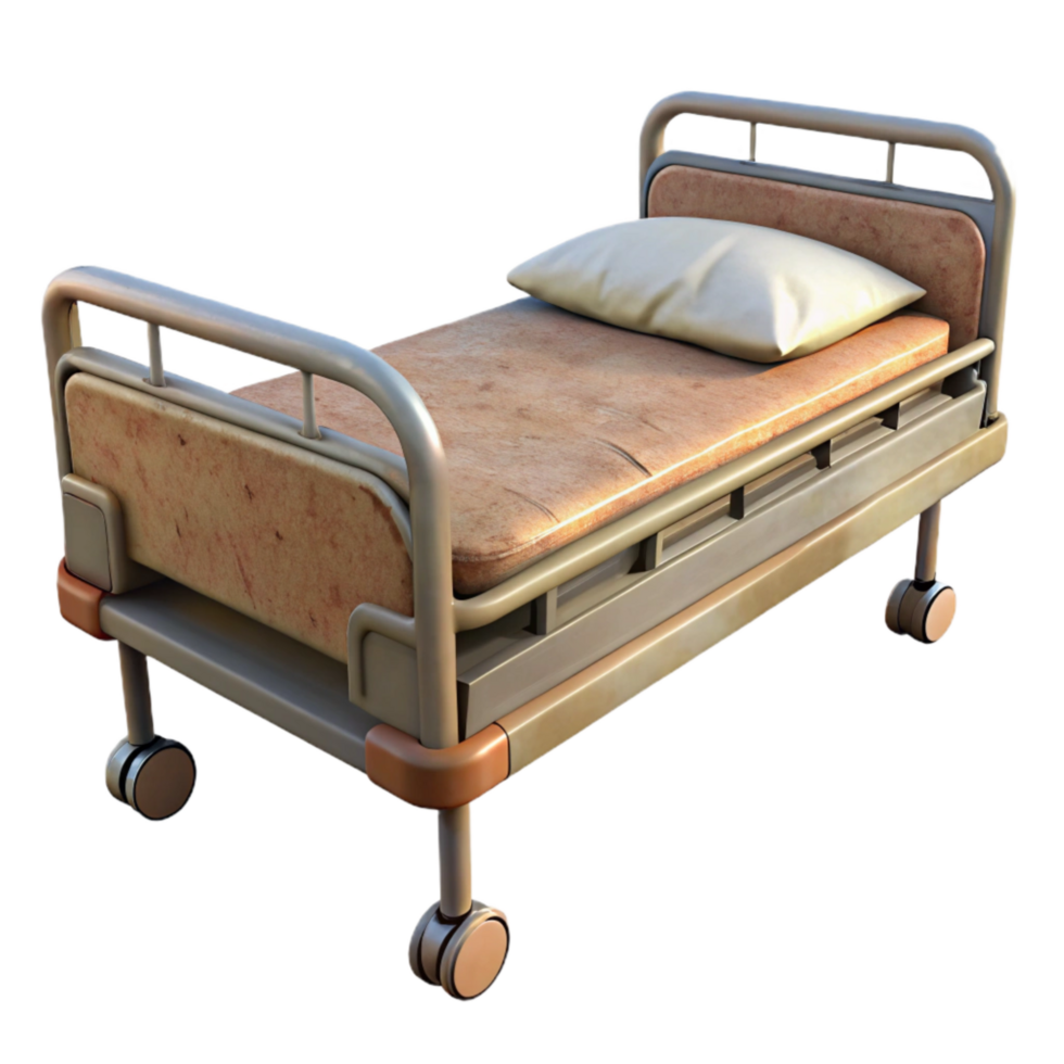 beautiful abstract Hospital Bed Empty Side View Cutout detailed png