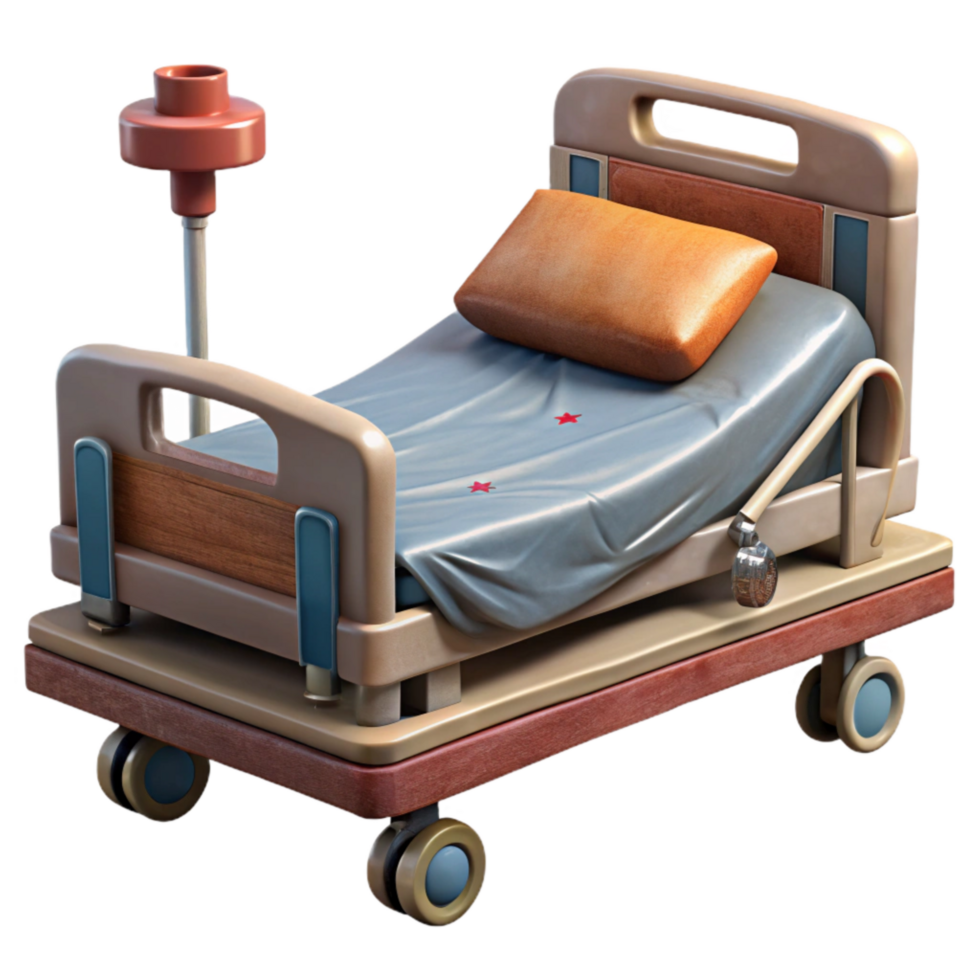 elegant rustic Hospital Bed with Patient Transparent premium png