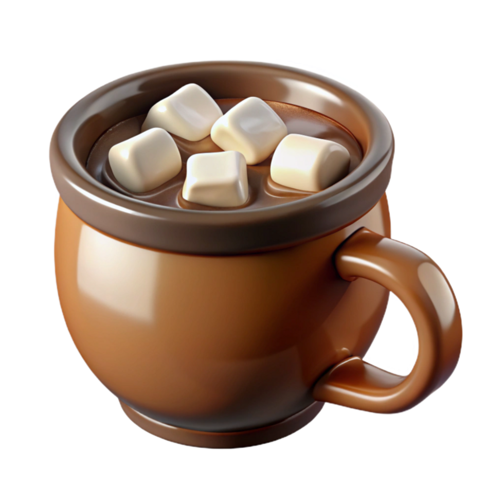 beautiful vintage Hot Chocolate with Marshmallows Transparent Background exclusive png
