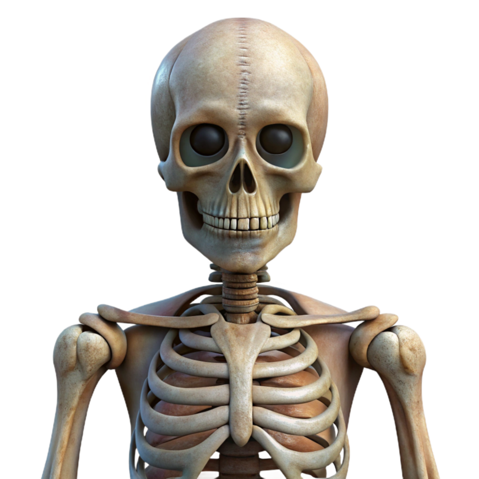 beautiful classic Human Skeleton Front View Transparent detailed png