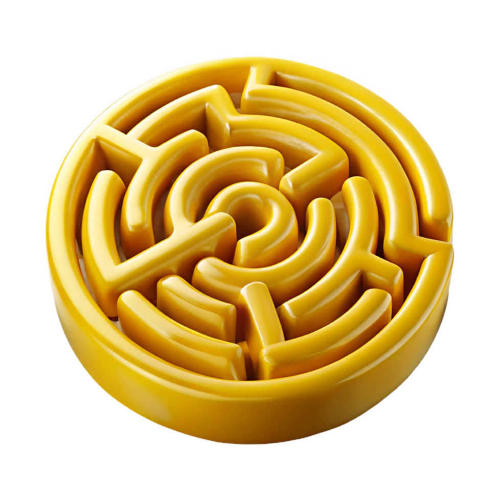 stunning traditional Intricate Yellow Labyrinth Cutout with Maze-like Pattern professional png