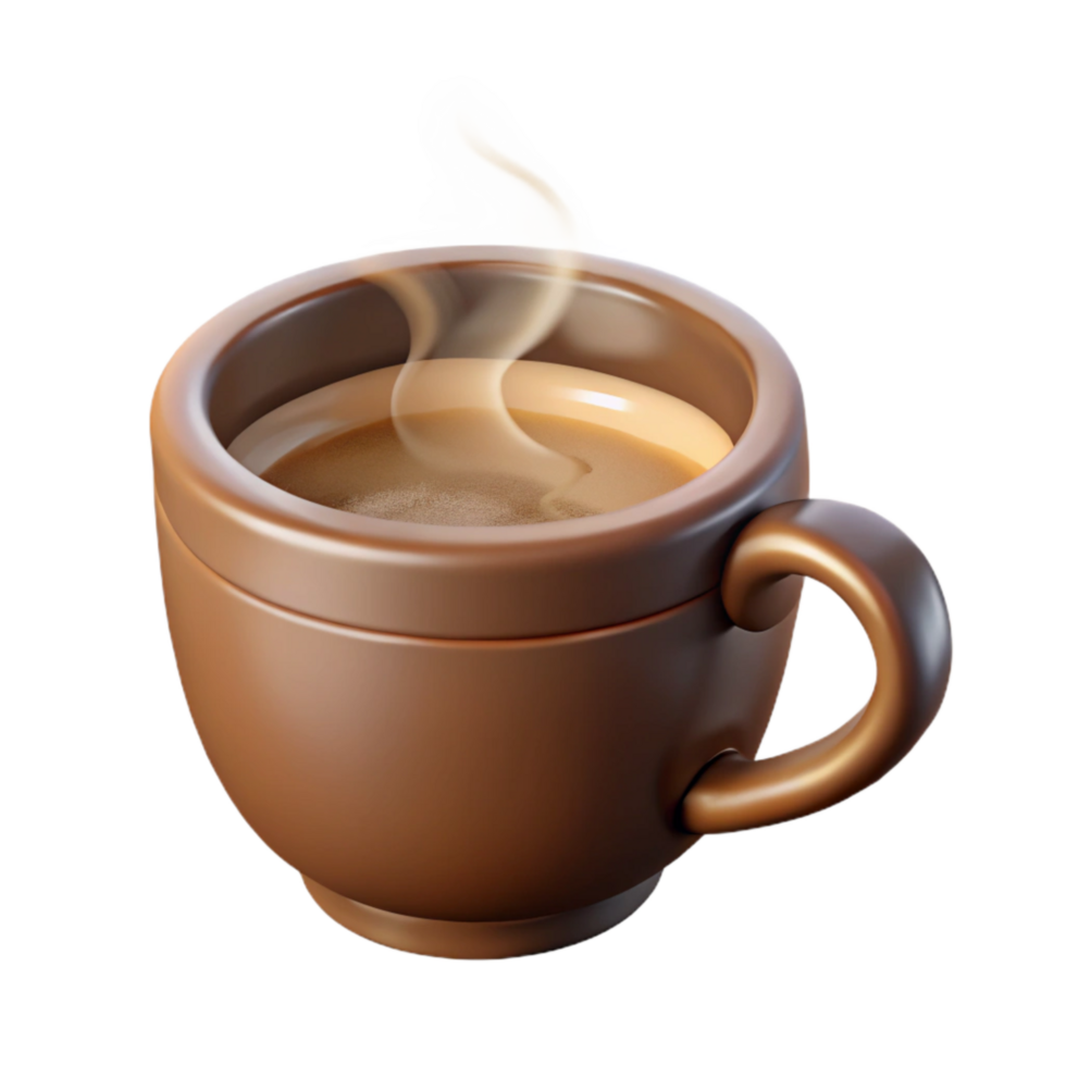 serene vintage Isolated Coffee Cup with Steam on Transparent Background premium png