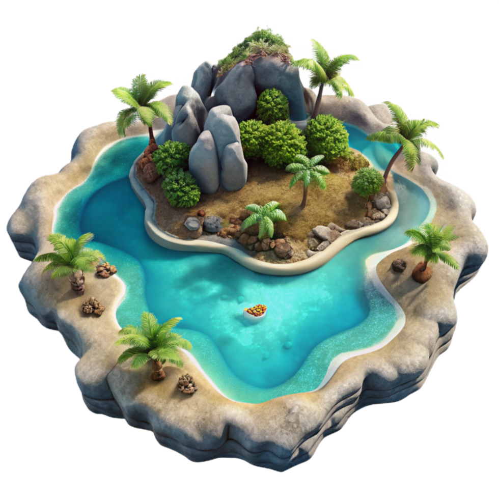 impressive rustic Island Paradise Aerial View Turquoise Water Cutout genuine png