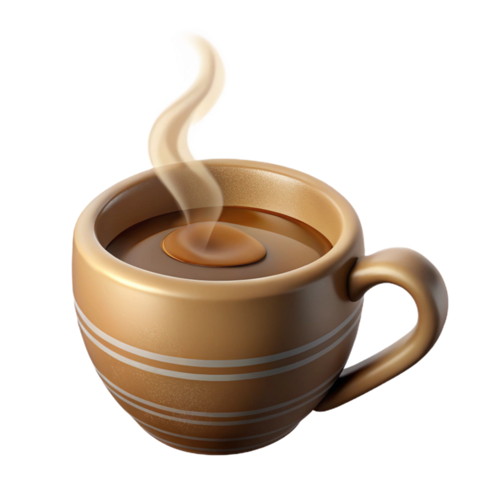 vibrant abstract Isolated Coffee Cup with Steam on Transparent Background 4K png