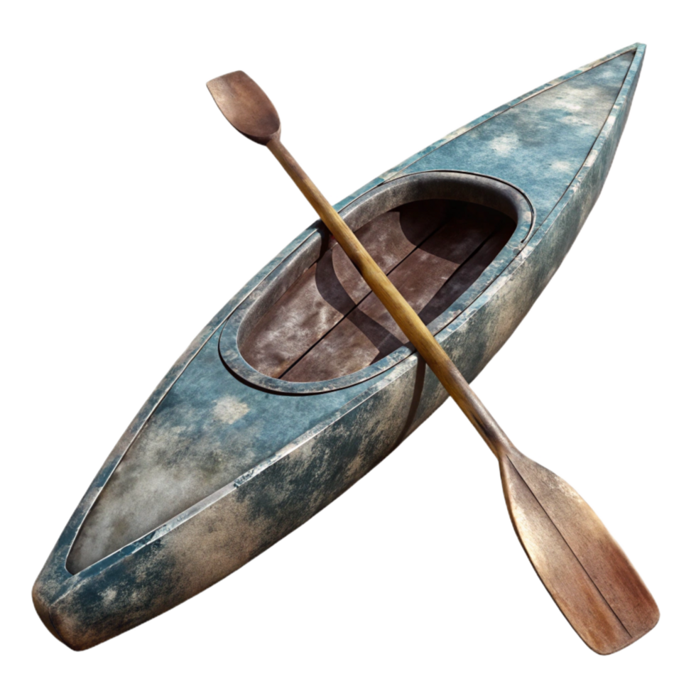 wonderful classic Kayak Paddling in Water Side View Isolated original png