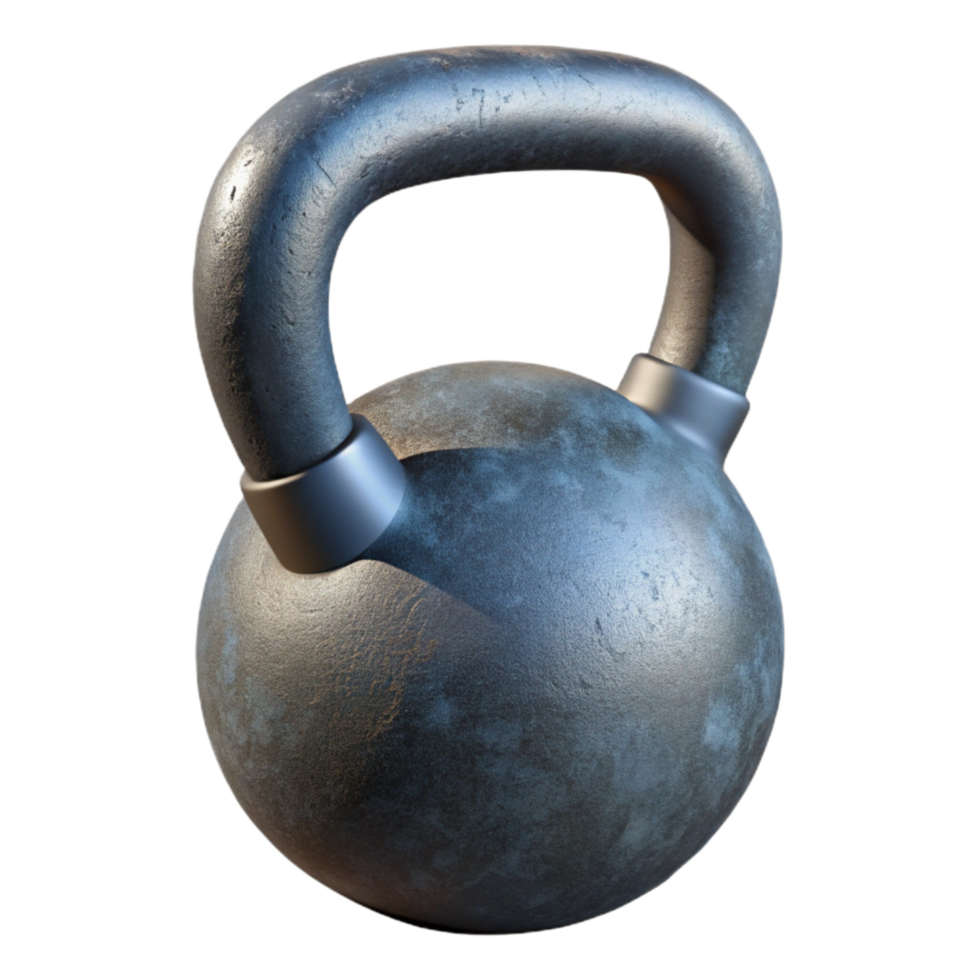 stunning minimalist Kettlebell Black Isolated on Transparent Background with Handle 4K png