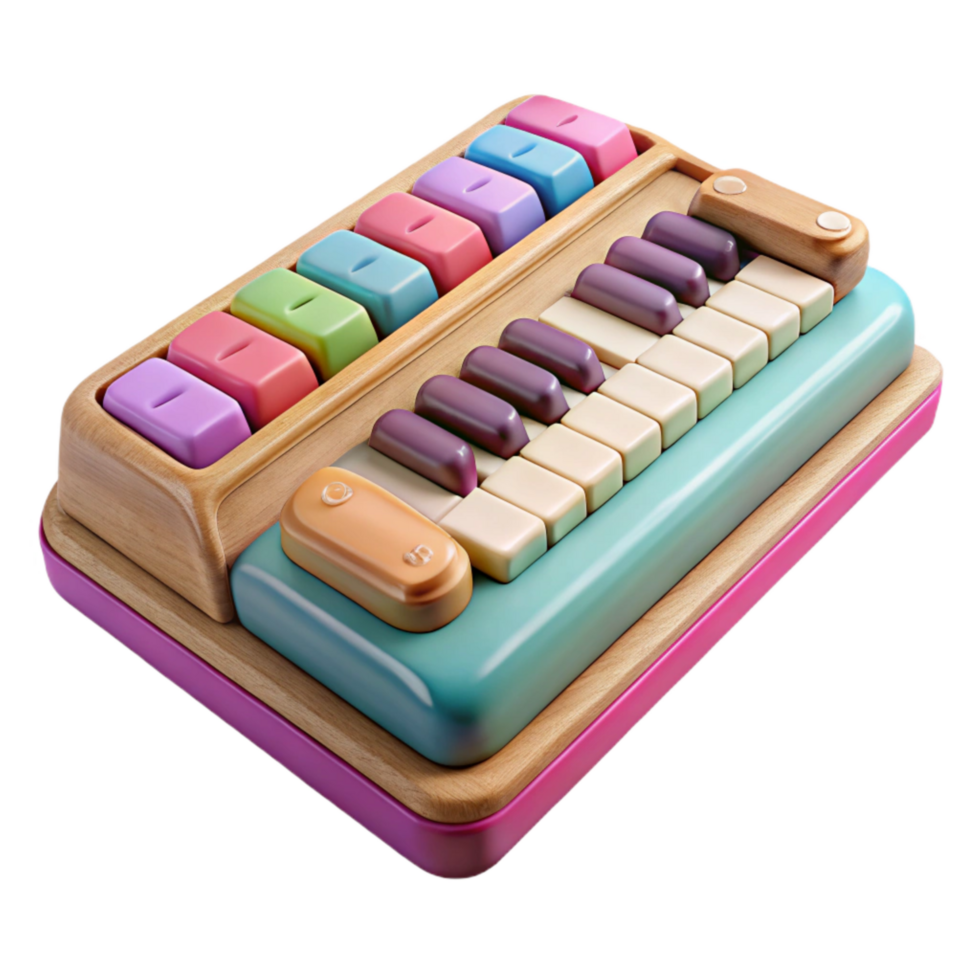 vibrant creative Keyboard with Mechanical Keys Colorful Isolated high quality png