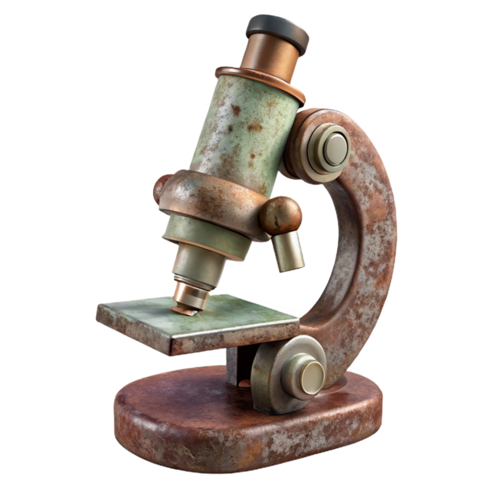 extraordinary traditional Laboratory Microscope Side View Cutout Transparent Background high resolution png