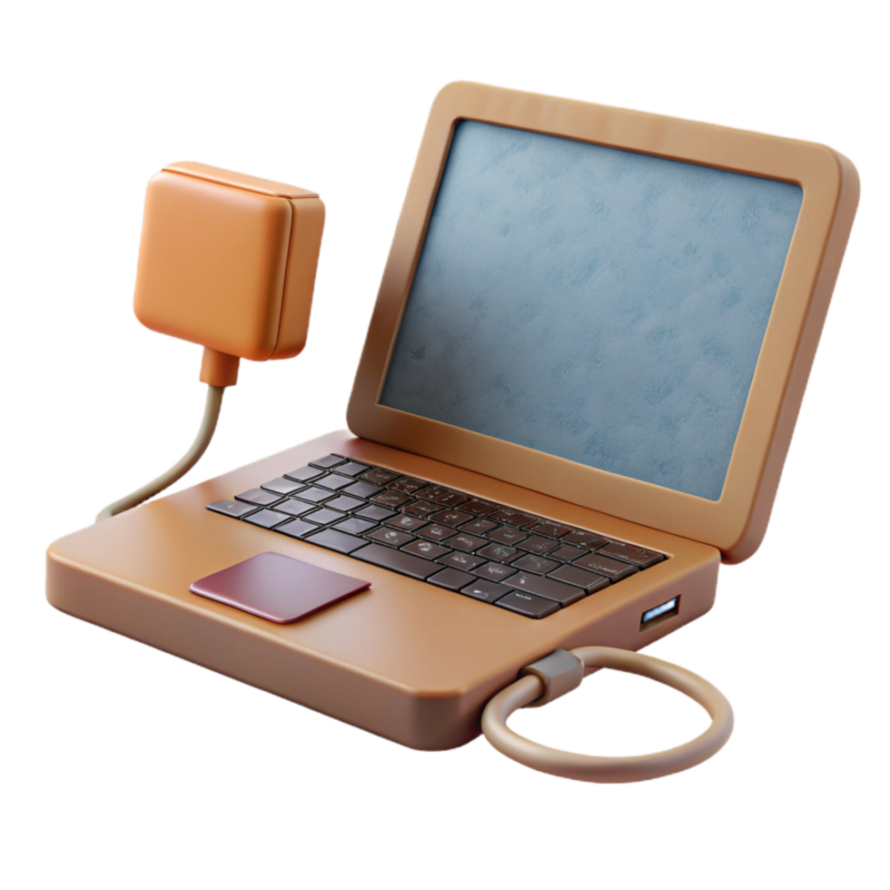 vibrant abstract Laptop with External Hard Drive Connected Transparent Background professional png