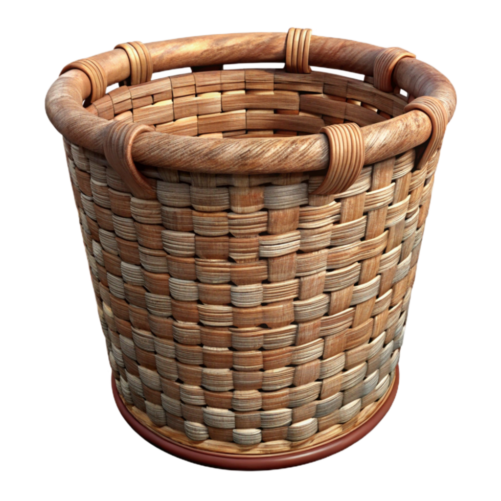 vibrant creative Laundry Basket with Woven Design Isolated detailed png
