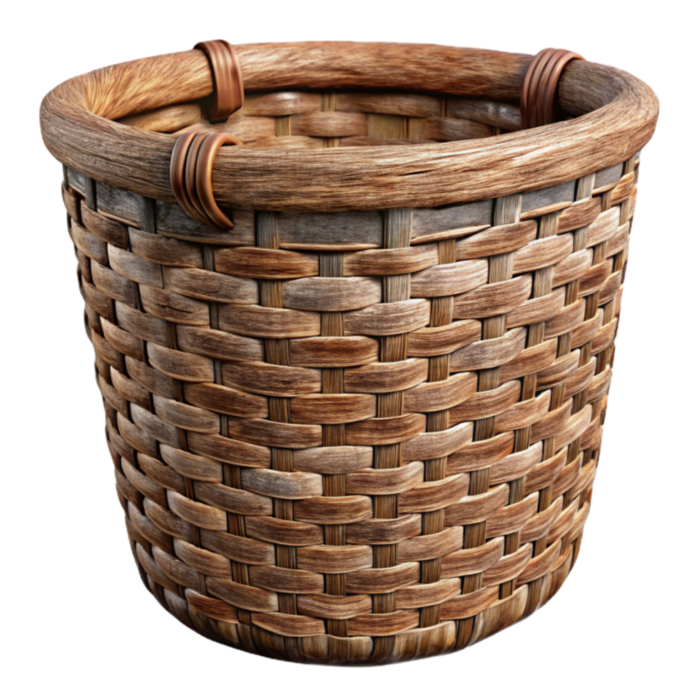 extraordinary creative Laundry Basket with Woven Design Isolated high quality png