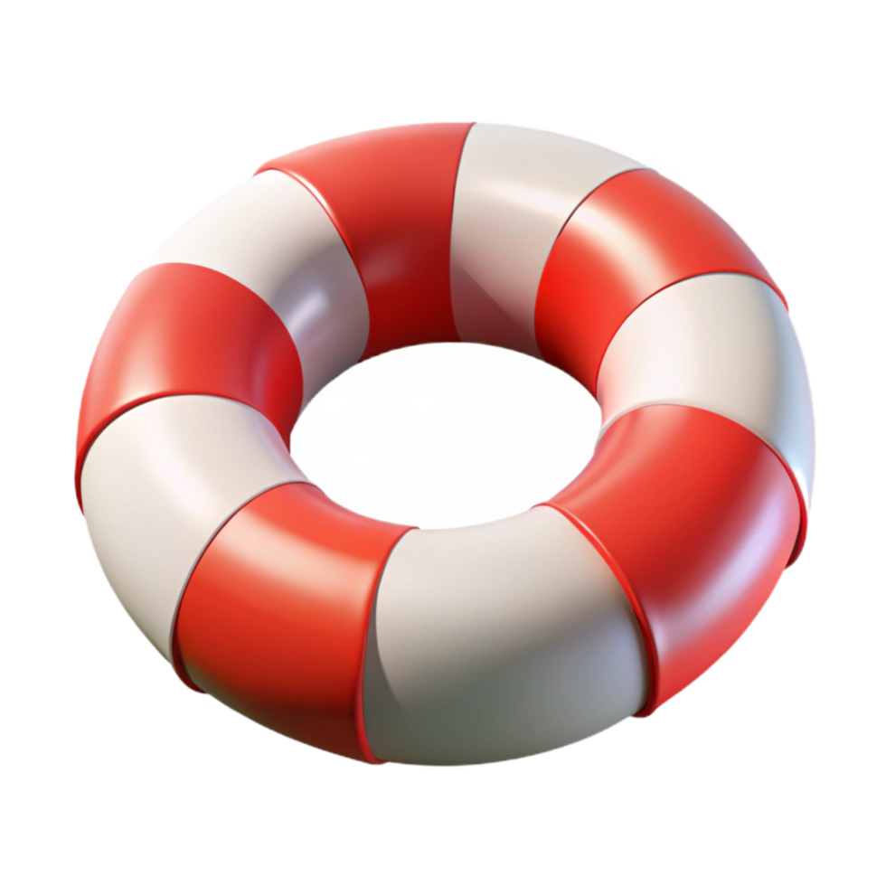 beautiful classic Lifebuoy Ring Red and White Transparent Background 4K png