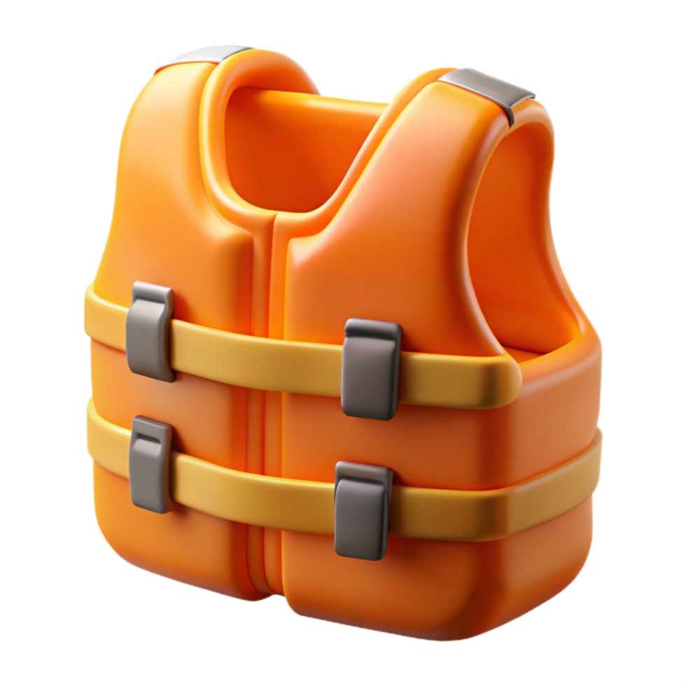 extraordinary classic Life Vest Bright Orange Isolated original png