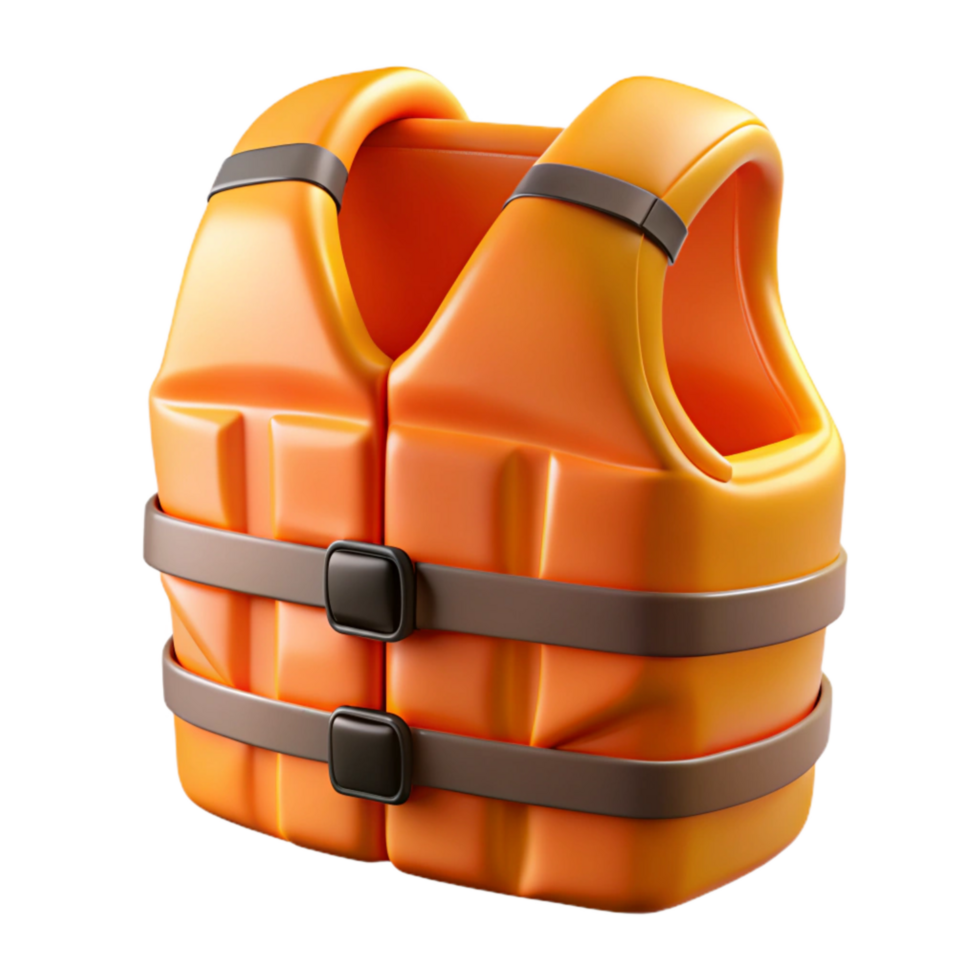elegant classic Life Vest Bright Orange Isolated high resolution png