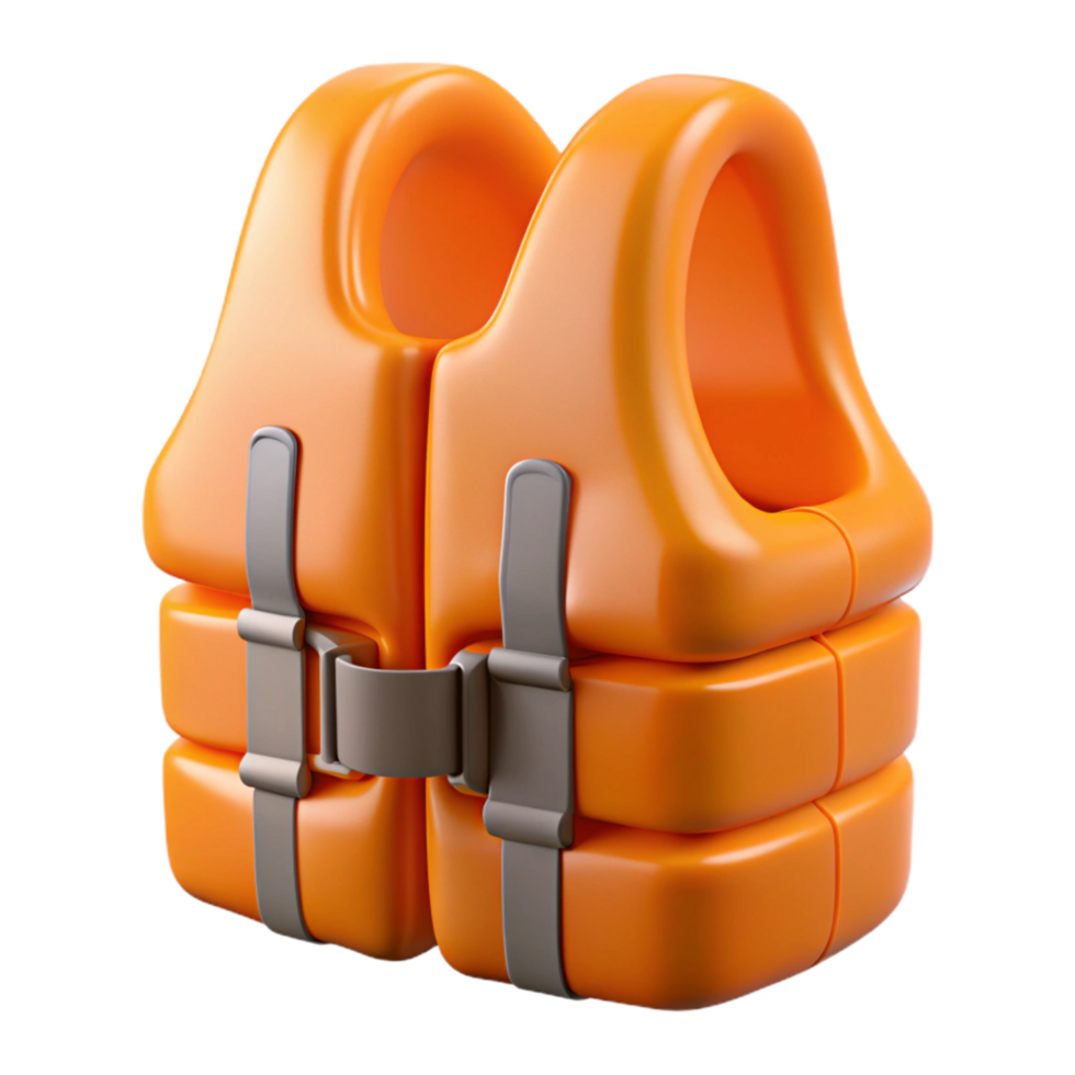 vibrant traditional Life Vest Bright Orange Isolated genuine png