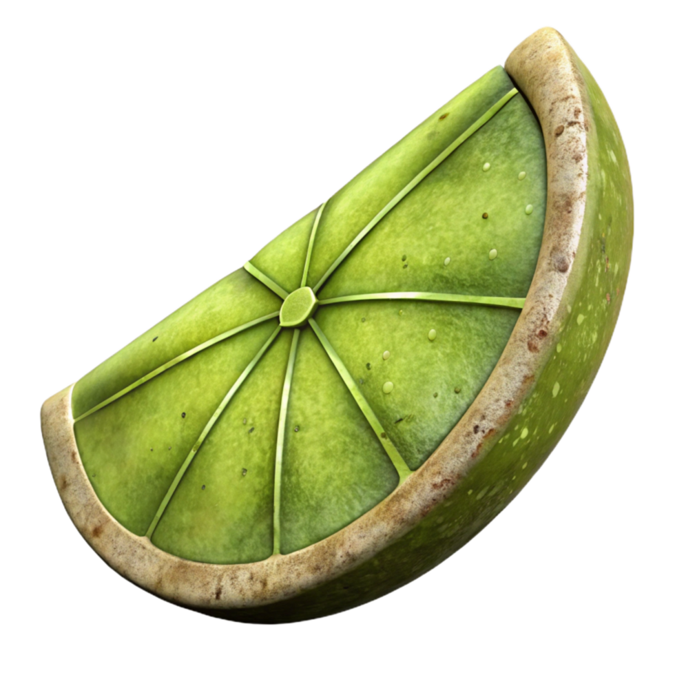 stunning rustic Lime Wedge Garnish Cutout Isolated Element 4K png