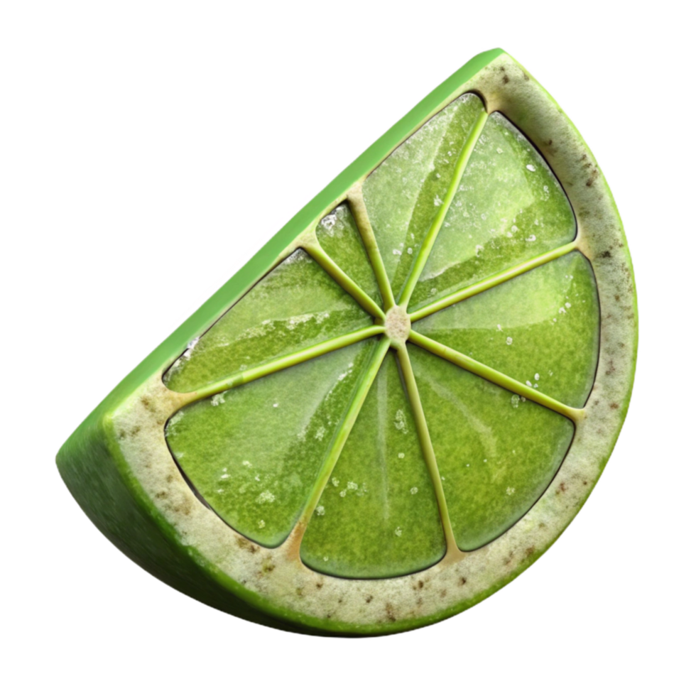 vibrant minimalist Lime Wedge Garnish Cutout Isolated Element detailed png