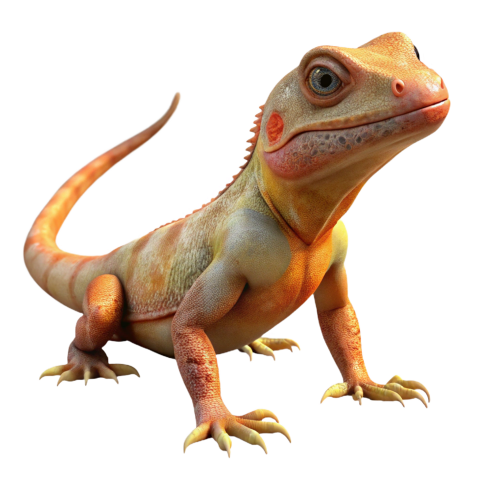 elegant abstract Lizard Basking in Sun Transparent Background high quality png