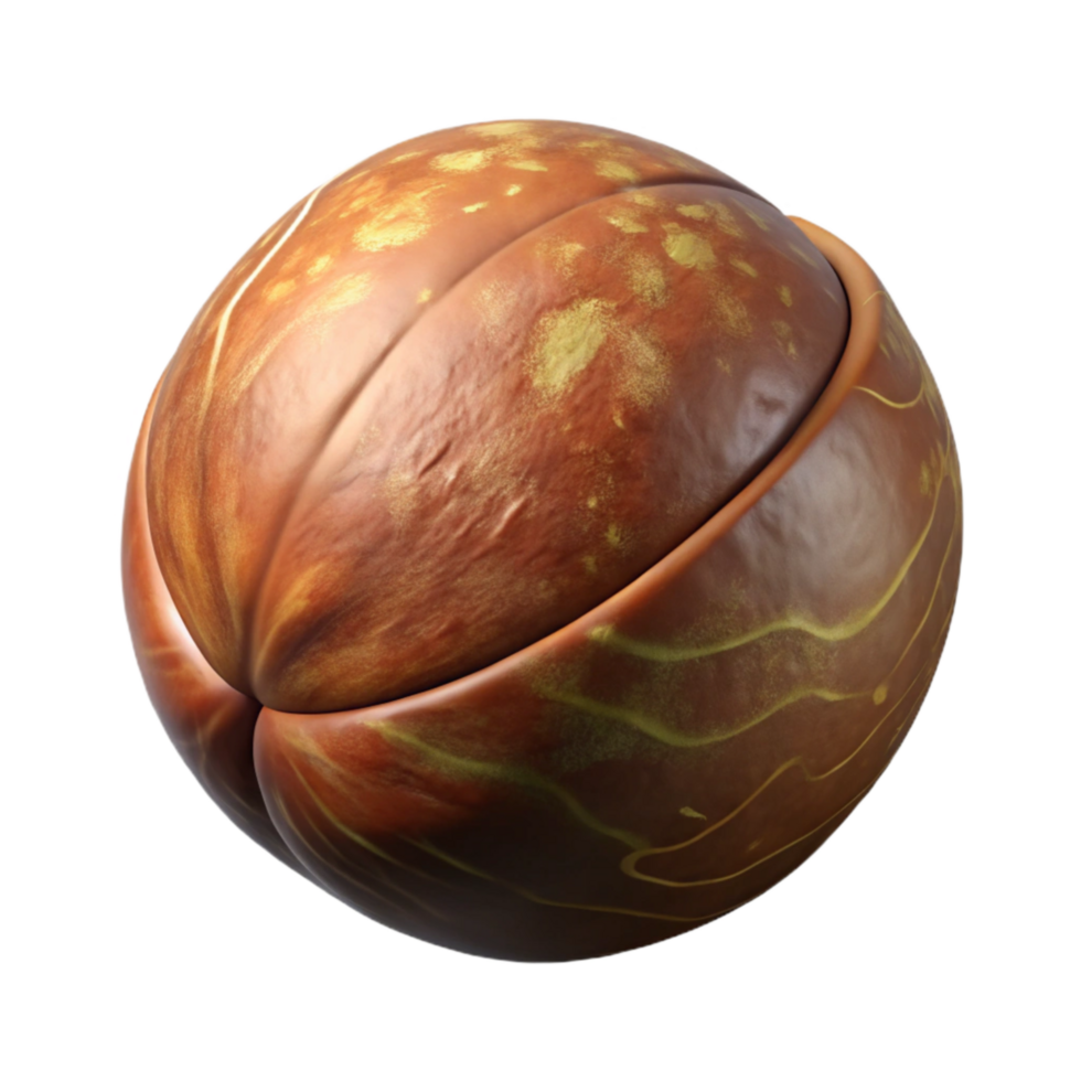 stunning rustic Macadamia Nut Brown Isolated Element with Smooth Shell professional png