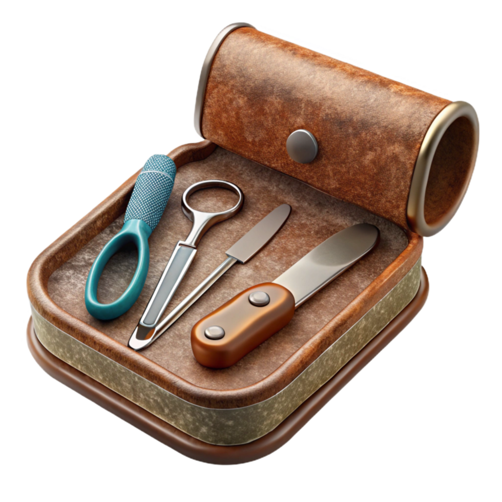 serene traditional Manicure Set with Nail Clippers and File Isolated high resolution png