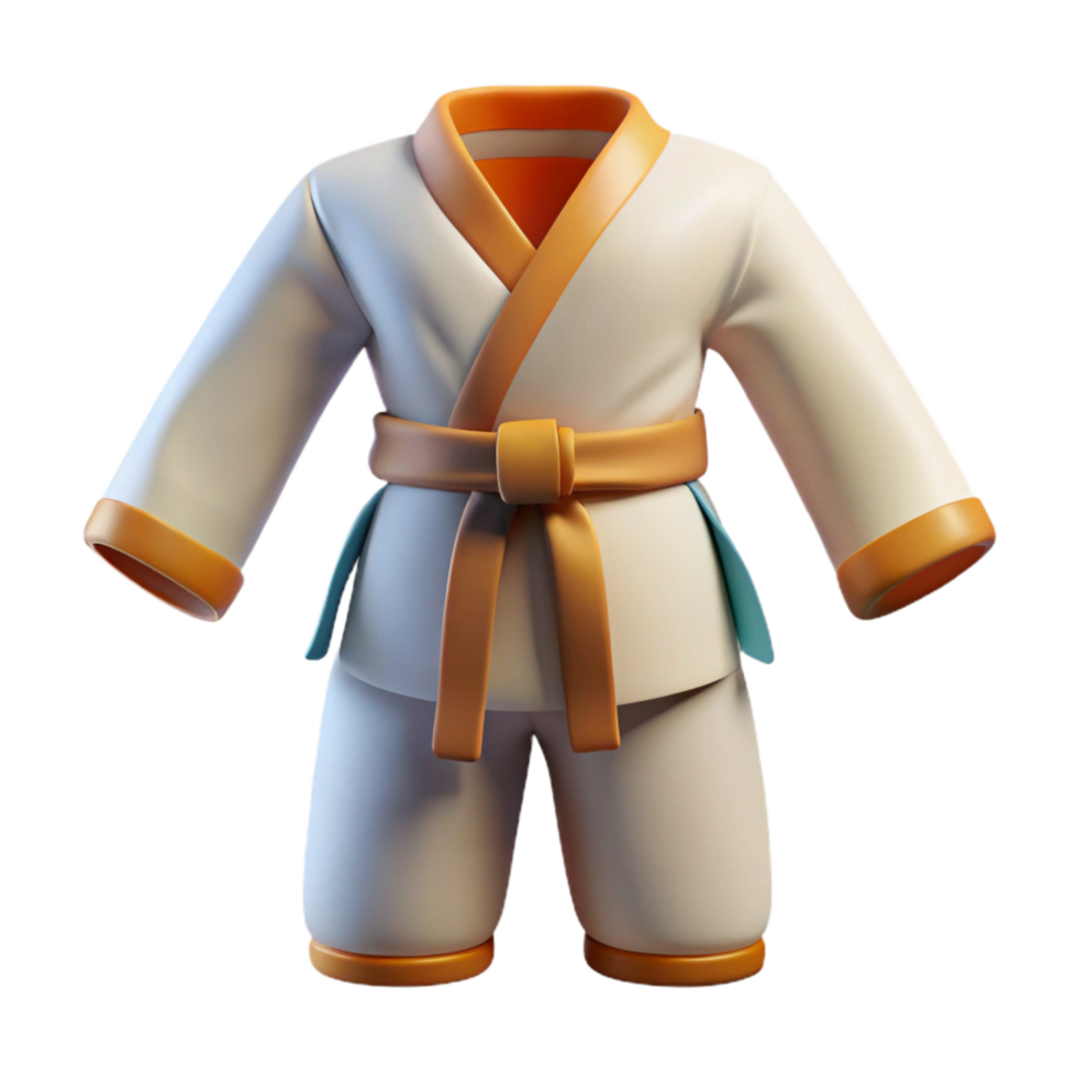 beautiful minimalist Martial Arts Uniform White Gi Transparent Background professional png