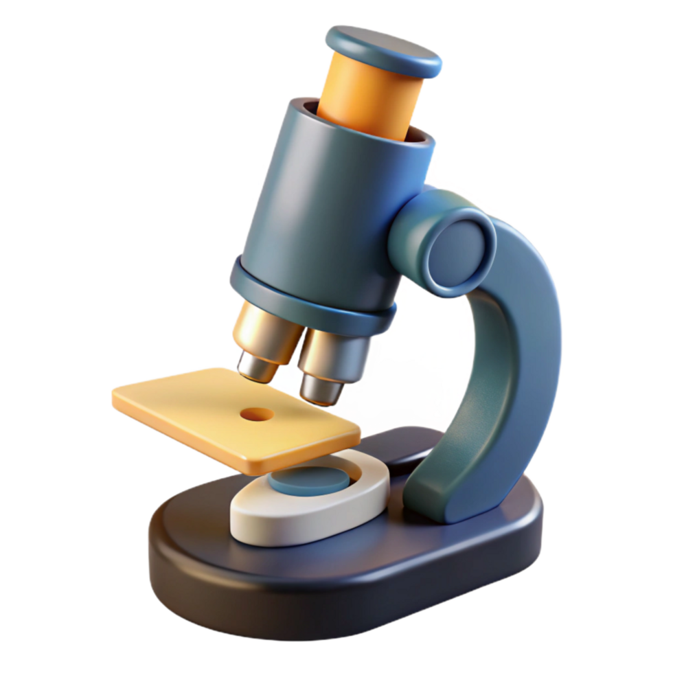 extraordinary rustic Microscope with Slide and Cover Slip Cutout on Transparent Background high quality png
