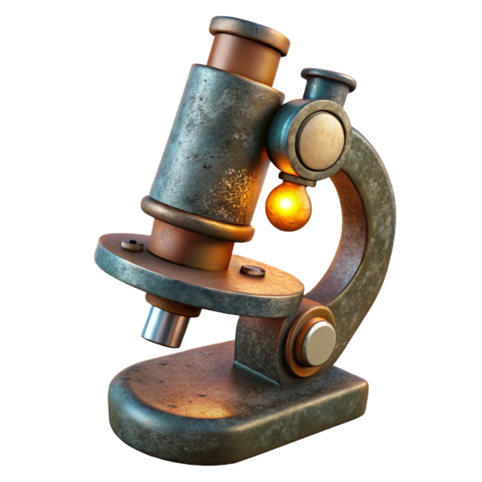 serene creative Microscope with Light Source Transparent Background 4K png