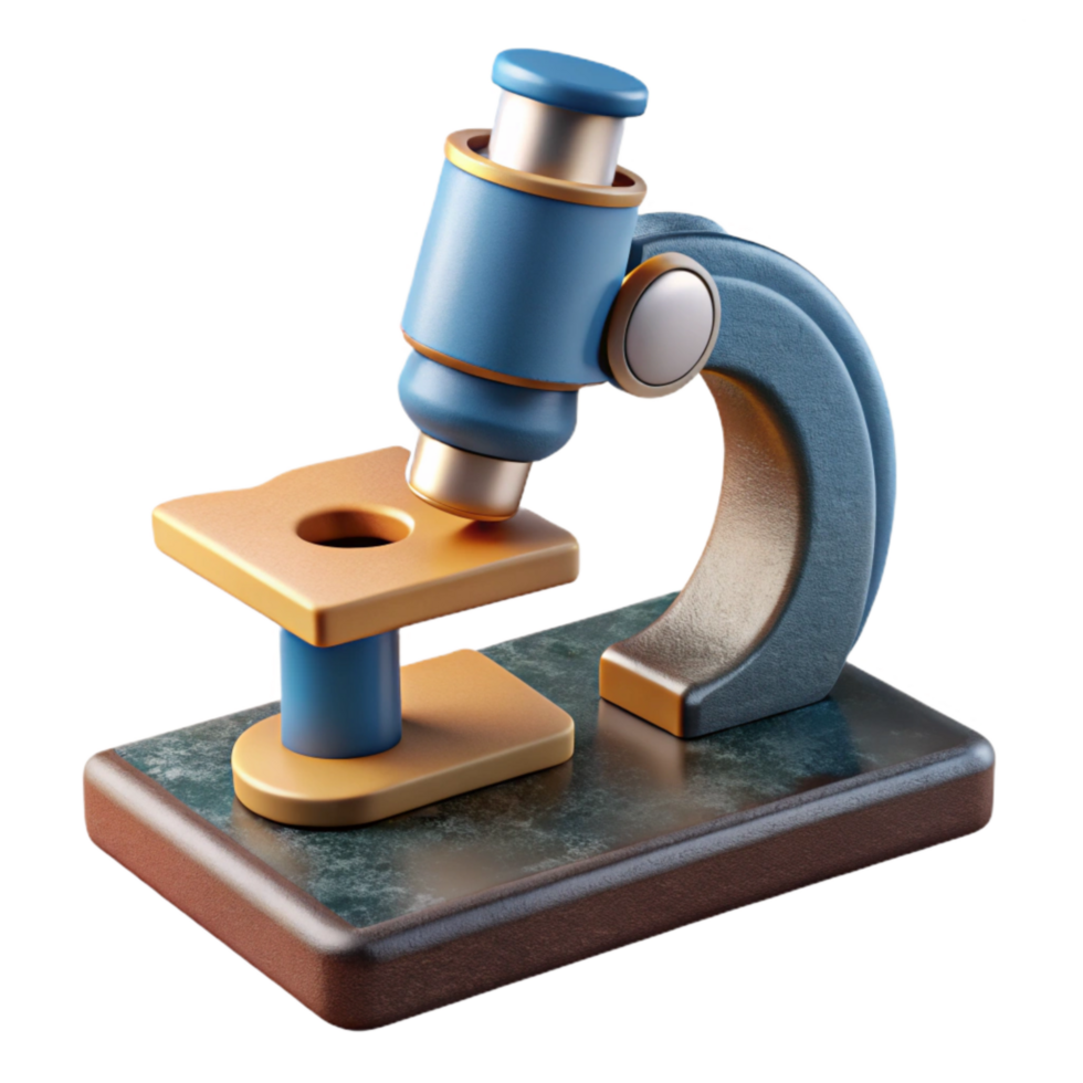 vibrant contemporary Microscope with Slide on Stage Cutout professional png