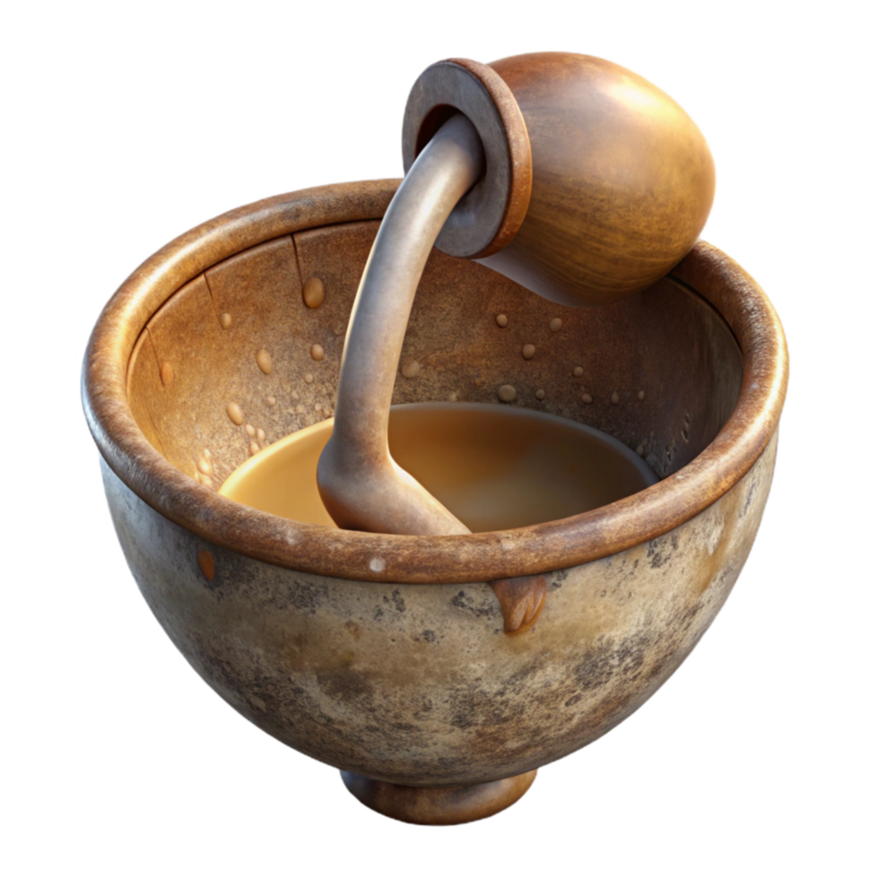 stunning abstract Mixing Bowl Isolated with Pouring Spout detailed png